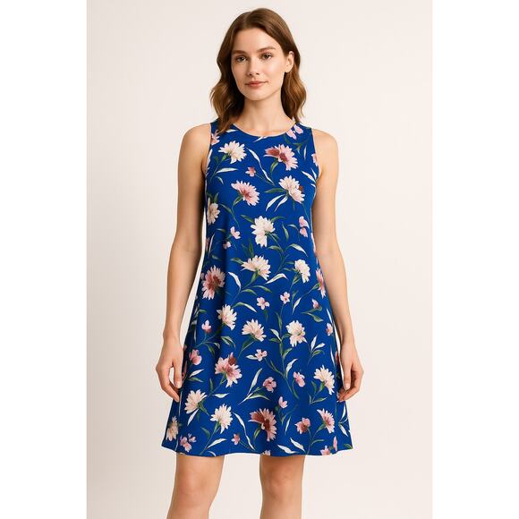 Floral Cottagecore Sleeveless Swing Dress Blue APT.9 XL - Picture 1 of 10